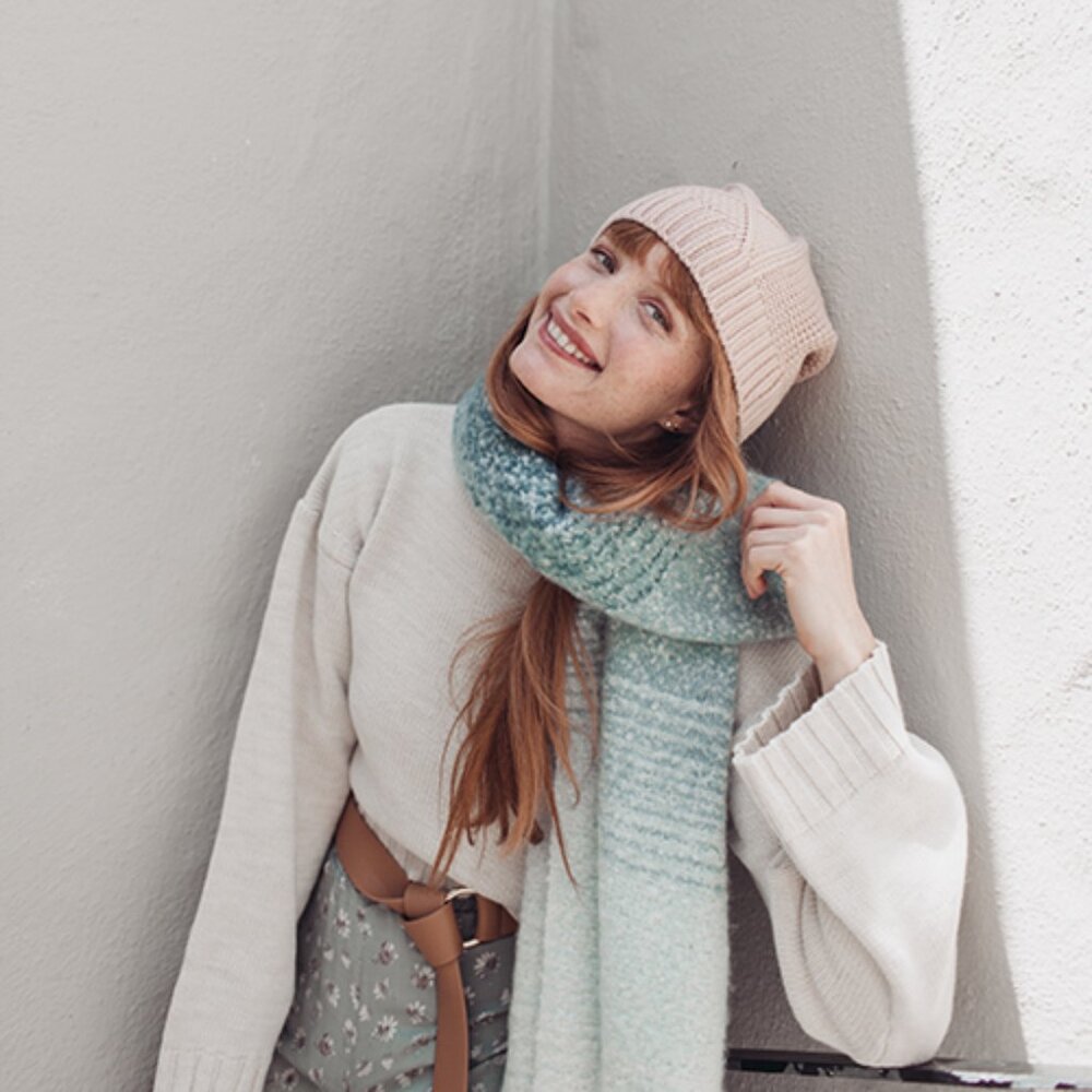 Mer Sea (Anthropologie) Blue and Grey Blanket Scarf
